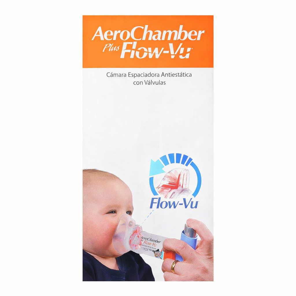 AeroChamber Plus Flow-Vu Spacer for asthma inhaler medication delivery